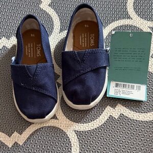 TOMS Kids Dark Blue Canvas Sneakers